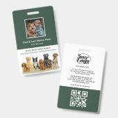 Honden Werknemer Foto qr Code Logo Naam Badge (Voor- en achterkant)