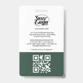 Honden Werknemer Foto qr Code Logo Naam Badge (Achterkant)