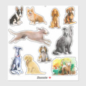 Honden, whippet, beagle puppy, cocker spaniel sticker (Vel)