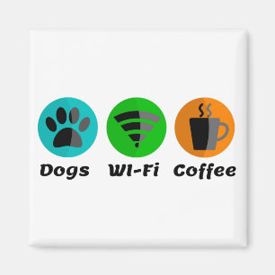 Honden Wi-Fi en koffie Magneet