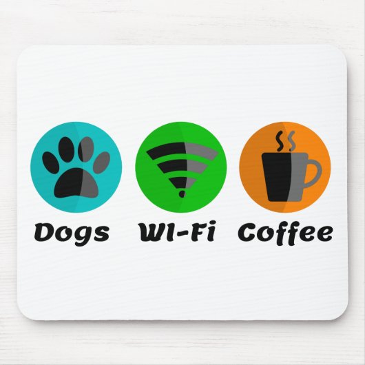 Honden Wi-Fi en koffie Muismat (Voorkant)