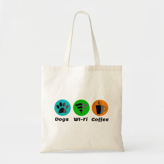Honden Wi-Fi en koffie Tote Bag (Voorkant)