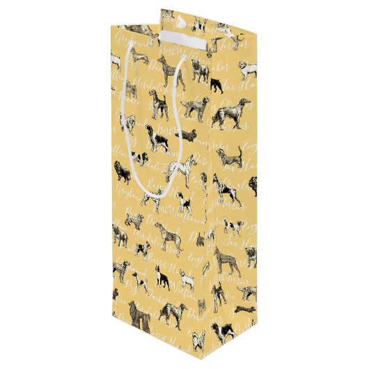  honden wijn cadeautas (Achterkant Gekanteld)
