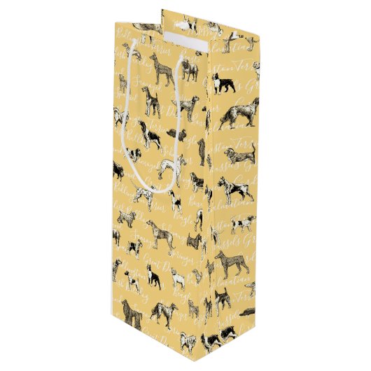  honden wijn cadeautas (Voorkant Gekanteld)