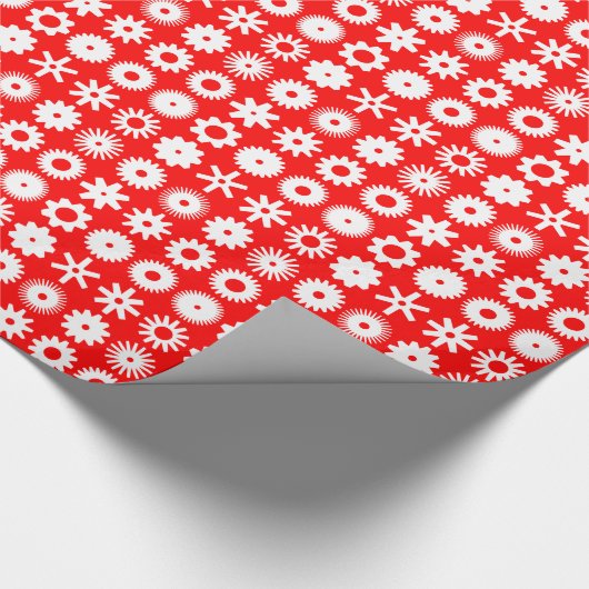 Honden - wit op rood cadeaupapier (Hoek)