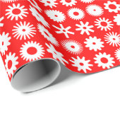 Honden - wit op rood cadeaupapier (Rol Hoek)