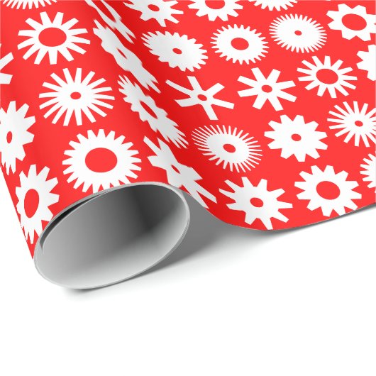 Honden - wit op rood cadeaupapier (Rol Hoek)