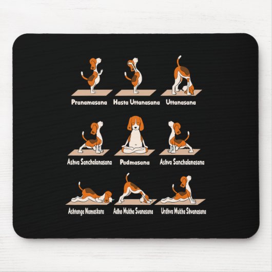 Honden Yoga - Oefeningen Poses Lance Meditatief Pl Muismat (Voorkant)
