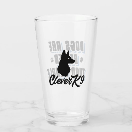 Honden zijn beter (BLK/BLU) Glas (Achterkant)