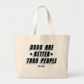 Honden zijn beter (BLK/BLU) Grote Tote Bag (Voorkant)