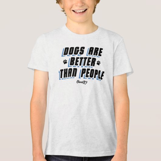 Honden zijn beter (BLK/BLU) Tri-Blend Shirt (Voorkant)