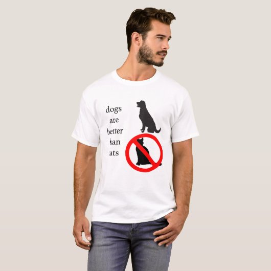 Honden zijn beter dan katten t-shirt (Voorkant volledig)