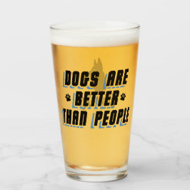 Honden Zijn Beter [Zwart/Blauw] Glas