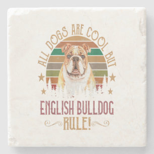Honden zijn cool, maar de Engelse Bulldog Curs Rul Stenen Onderzetter