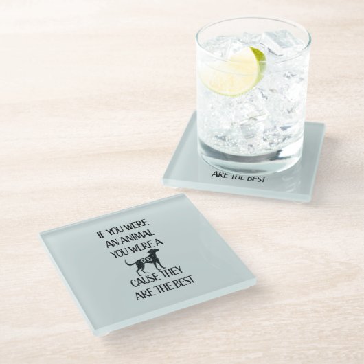 Honden zijn de beste - glazen onderzetter (Schuin)
