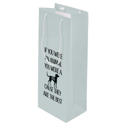 Honden zijn de beste - wijn cadeautas (Voorkant Gekanteld)