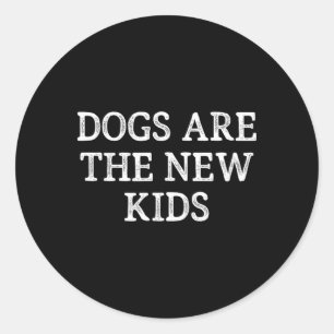 Honden zijn de nieuwe kinderen - Vintage stijl - Ronde Sticker