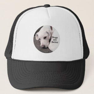 Honden zijn een betere foto van Cute White Puppy B Trucker Pet