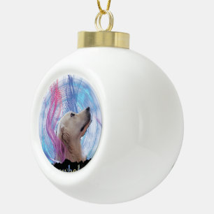 Honden zijn heel leven kleurrijk keramische bal ornament