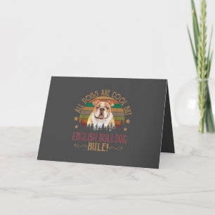 Honden zijn kool, maar de Engelse Bulldog Curs Rul Feestdagen Kaart