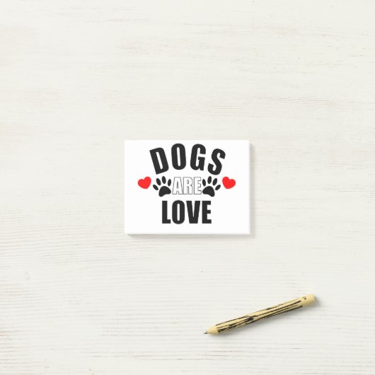 Honden zijn liefde post-it® notes (Op bureau)