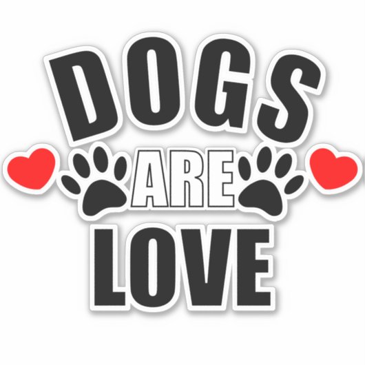 Honden zijn liefde sticker (Voorkant)
