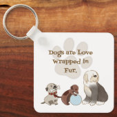 Honden zijn liefde verpakt in vier sleutelhangers (Voorkant)
