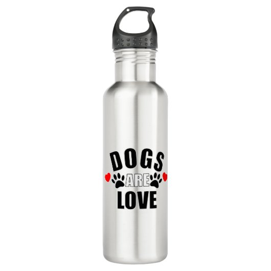 Honden zijn liefde waterfles  (Voorkant)