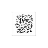 Honden zijn liefdespokken en hart-en-schrijftypogr rubberstempel (Afrduk)