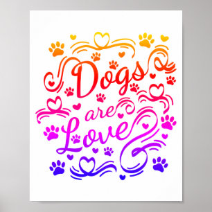 Honden zijn liefdespokken en hartfoto's poster
