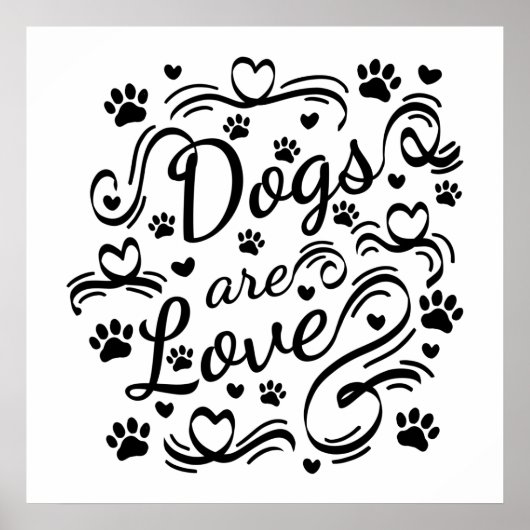 Honden zijn liefdespokken en hartfoto's poster (Voorkant)