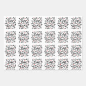 Honden zijn liefdeszwarte poten en rode harten typ inpakpapier vel (Voorkant 3)