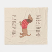 Honden zijn mijn favoriete Dachshund-worsthond Fleece Deken (Voorkant (Horizontaal))