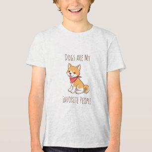 Honden zijn mijn favoriete mensen Puppy Hond Shiba Tri-Blend Shirt