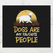 Honden zijn mijn favoriete mensen sparkling wijnetiket (Enkel label)