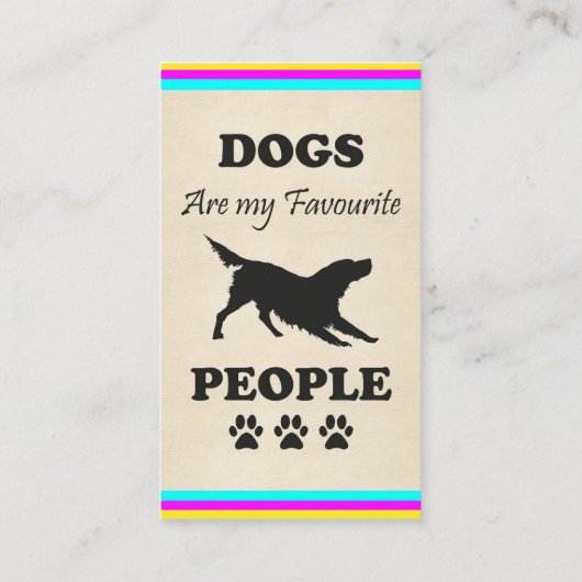 Honden zijn mijn favoriete Visitekaartje (Achterkant)
