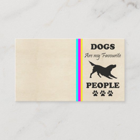Honden zijn mijn favoriete Visitekaartje (Voorkant)