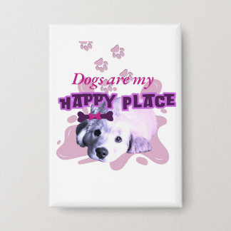 Honden zijn mijn happy place sticker button