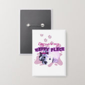 Honden zijn mijn happy place sticker button (Voorkant / Achterkant)