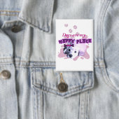 Honden zijn mijn happy place sticker button (Insitu)