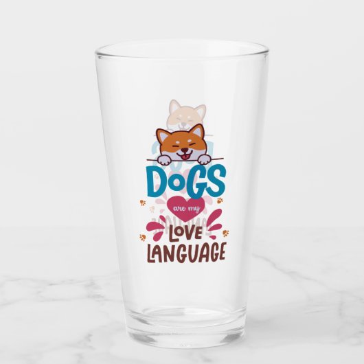 Honden zijn mijn liefdestaal glas (Voorkant)