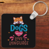 Honden zijn mijn liefdestaal sleutelhanger (Achterkant)
