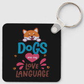 Honden zijn mijn liefdestaal sleutelhanger (Achterkant)