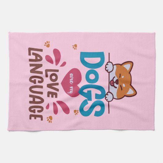 Honden zijn mijn liefdestaal theedoek (Horizontaal)