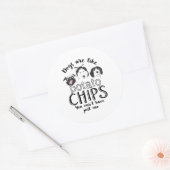 Honden zijn net als aardappelchips, grappig Honden Ronde Sticker (Envelop)