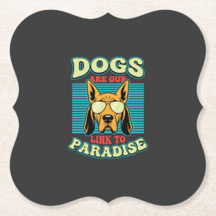 Honden zijn onze link naar het paradijs Retro Vect Kartonnen Onderzetters