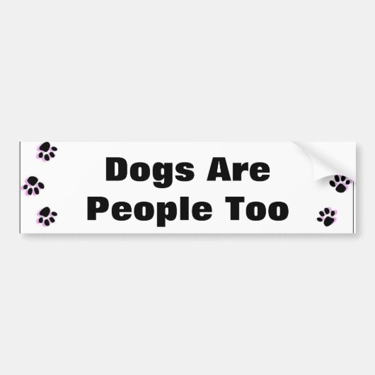 Honden zijn ook mensen bumpersticker (Voorkant)
