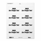 HONDEN zijn ook mensen! Etiket (Full Sheet)