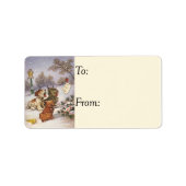 Honden zingen Carols  Gift Label (Voorkant)