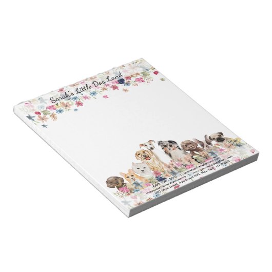 Honden, zitbloemen notitieblok (Schuin)
